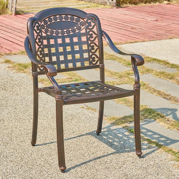 Diameter 100 Cm Tasteful Cast Aluminum Dining Furniture Outdoor Furniture Garden
