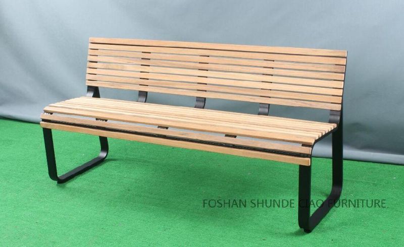 Outdoor Garden Lounge Solid Wood Aluminum Restaurant Bench Chair