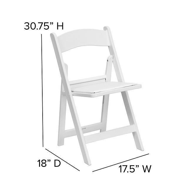 White Wimbledon Lightweight Resin Folding Chair for Outdoor Indoor Weddings