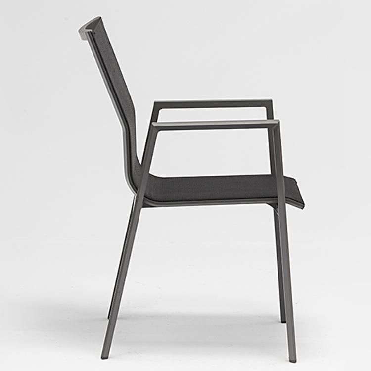 Weatherproof Batyline Outdoor Aluminum Chairs Restaurant Use