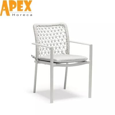 Modern Garden Olive Braided Rope Aluminum Frame Outdoor Chair Wholesale