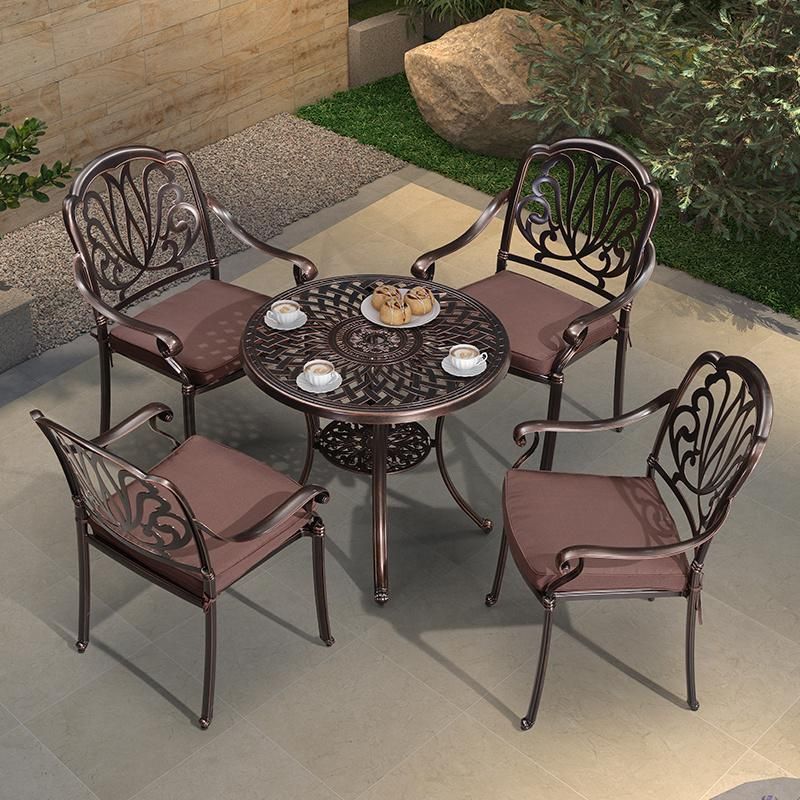 Outdoor Patio Furniture Garden Cast Aluminum Table Chair Set