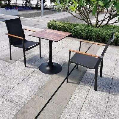 Modern Design Leisure Outdoor Textilene Dining Table and Chair Garden Set Patio Furniture