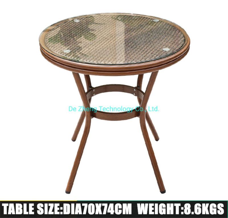 Original Design From Factory Leisure 4 Seater Aluminium Metal Rattan Wicker Dining Chair and Table Set Outdoor Garden Furniture