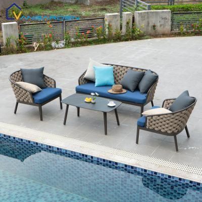 Modern Garden Furniture Outdoor Rope Sofa Set Used in Hotel Swimming Pool Side