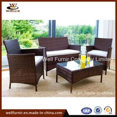 4-PC Kd Rattan Chair Set Wicker Conversation Sofa Set