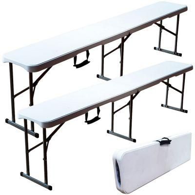 High Quality 6FT Outdoor Lightweight Plastic White Folding Bench