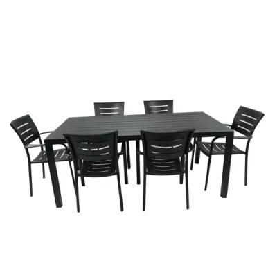 Wholesale Garden Aluminum Frame Patio Outdoor Table Aluminum Chair Dining Set