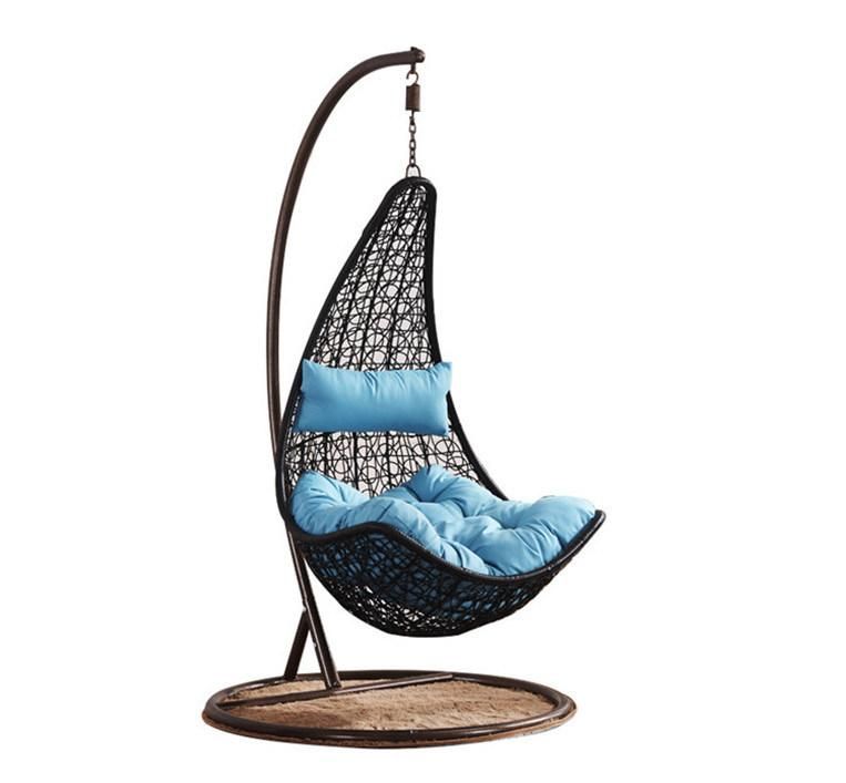 Fancy Factory Price Hotel Patio Rattan Metal Hanging Swing Chair