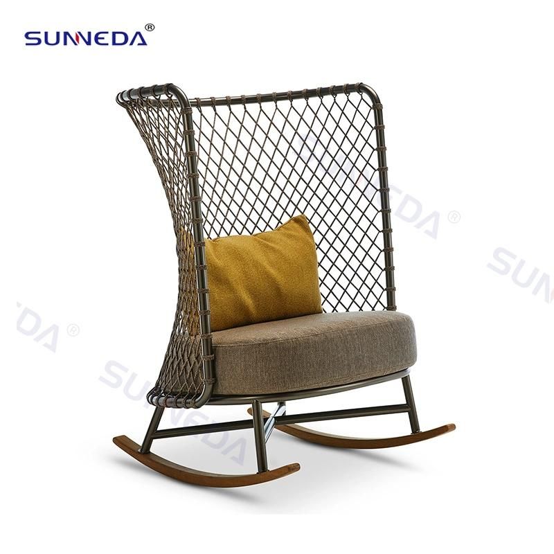 Backyard Lawn Comfortable Sofa Furniture Aluminum Rope Chair