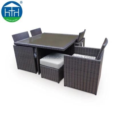 Garden Patio Set Outdoor Furniture Wicker Rattan Dining Table Set