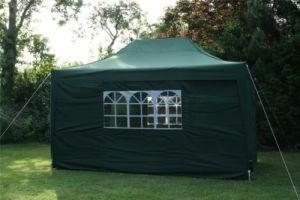 4.5mtr X 3mtr Green Pop up Gazebo, Fully Waterproof with Four Side Panels