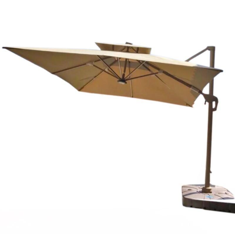 3m Aluminium Outdoor Garden Patio Umbrella with Bracket Outdoor Large Sun Umbrella Outdoor