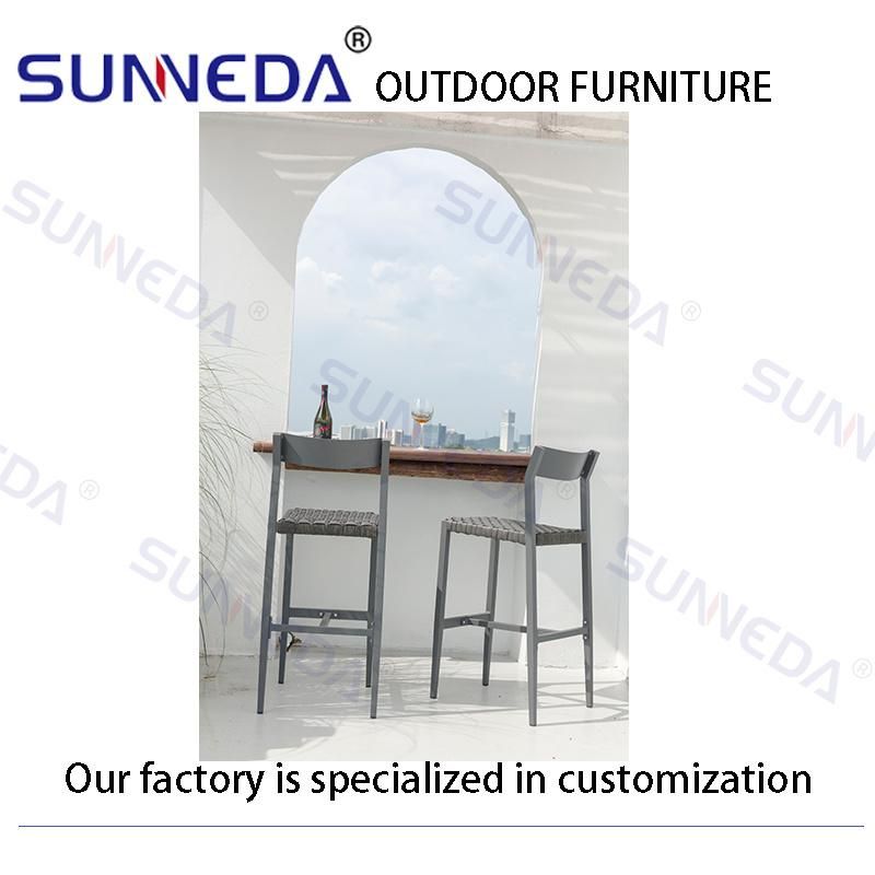 Outdoor Garden Hotel Full Aluminum Frame Rattan Table and Chair Combination