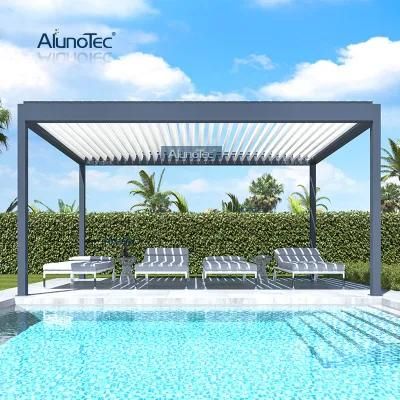 AlunoTec 2022 Bespoke Alfresco Durable Sun Shade Motorized Pergola Bioclimatic Pergolas Louver Gazebo for Modern Houses