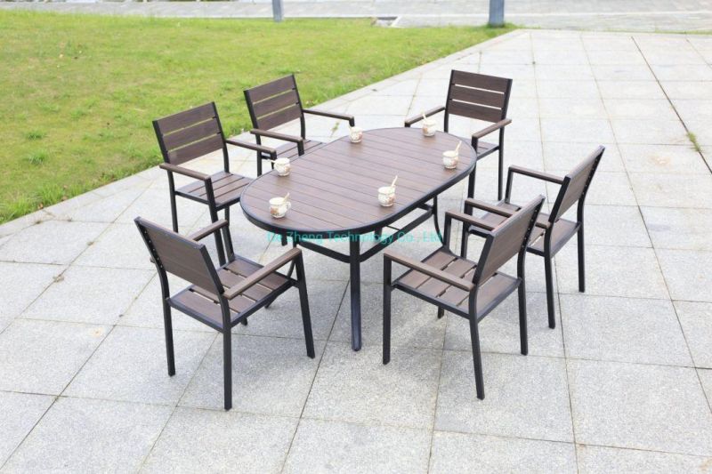 Factory Direct Sale Aluminum 4 Seater Garden Table and Paito Chairs Stackable Modern Outdoor Balcony Furniture