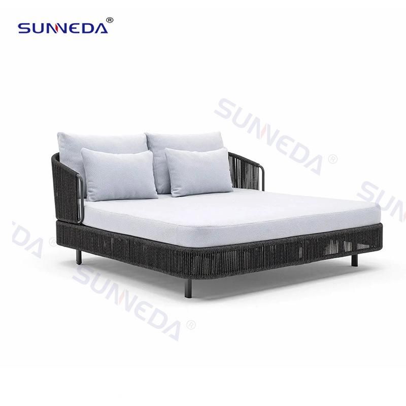 Modern Leisure Patio Webbing Aluminum Lounge Sofa Bed