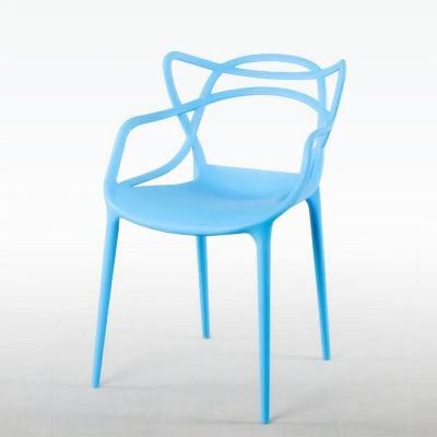 Outdoor Furniture Stackable PP Material Colorful Garden Plastic Chair Cafe Chairs