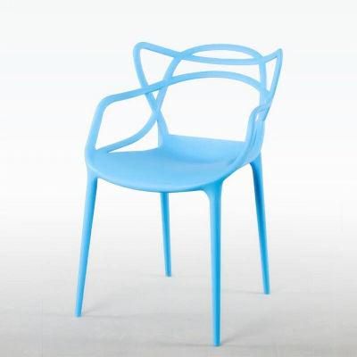 Outdoor Furniture Stackable PP Material Colorful Garden Plastic Chair Cafe Chairs