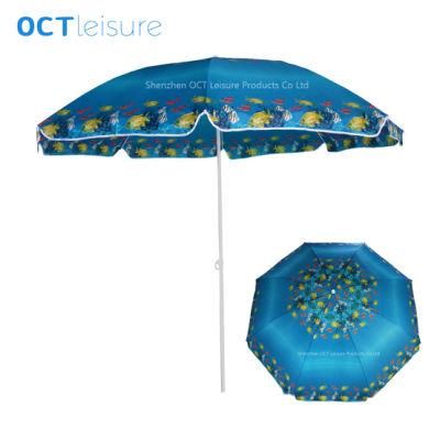 Large Size Beach Umbrella Parasol with Popular Fishes Design (OCT-BUN24)