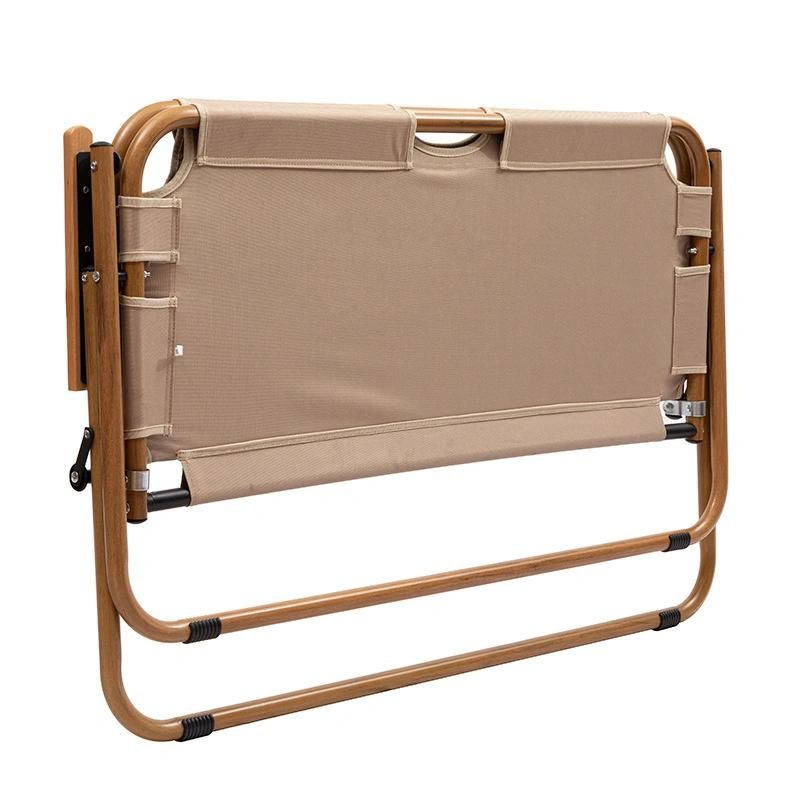 Aluminum Alloy Wood Grain Outdoor Portable Double Folding Chair Folding