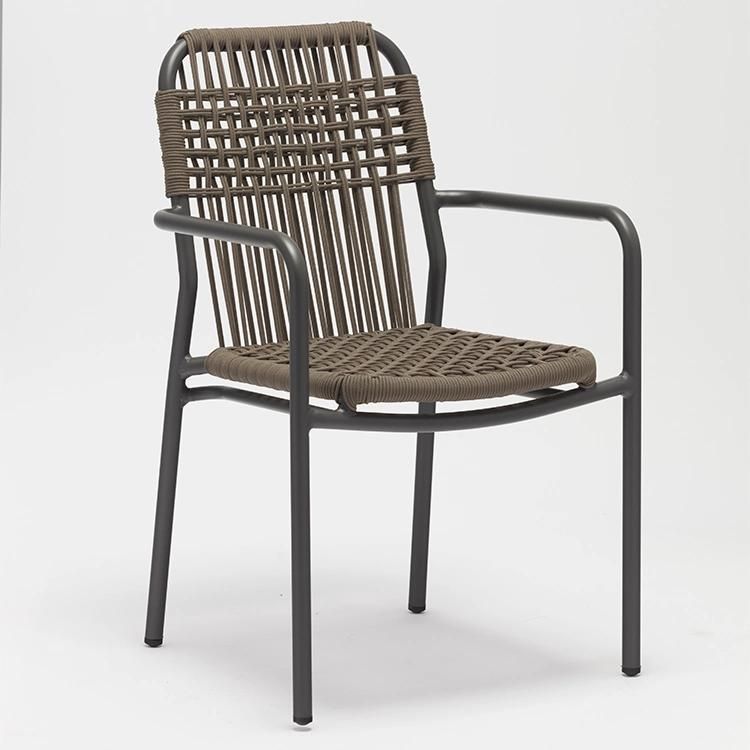 Plastic Batyline Rope Modern Aluminum Stackable Outdoor Chair Metal