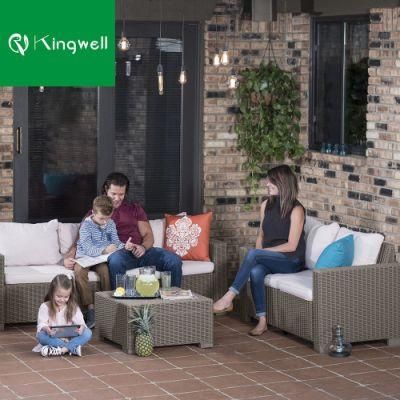 Modern Living Room Backyard Furniture Outdoor Garden Patio Gazebo Rattan Sofa with Cushion