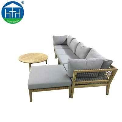 Outdoor Teak Wood Furniture Patio Sectional Rattan Wicker Garden Sofa