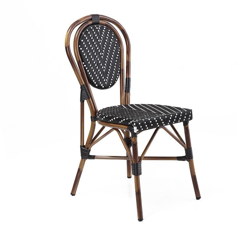 Black Color Waterproof Outdoor Park Using or Restaurant Dining Rattan Chair