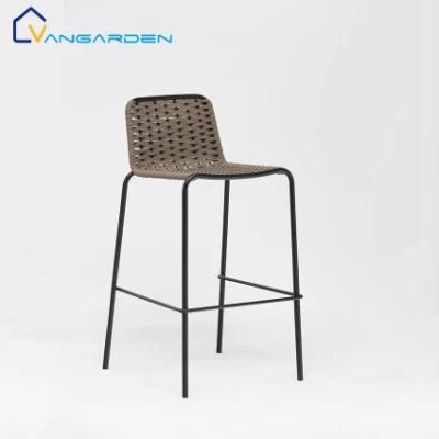 Bistro Welded Design Steel Rope Chairs Outdoor for Bar Use