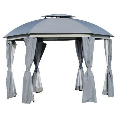High Quality Rectangle Patio Gazebo with Screens and Privacy Walls
