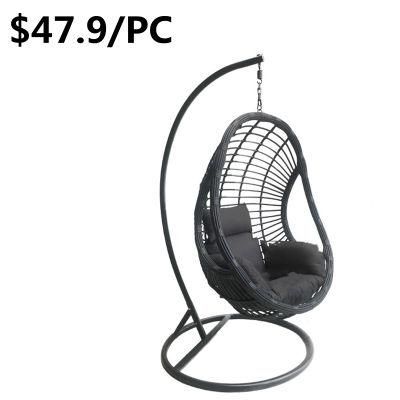 Gorgeous Hotel Beach Patio Indoor Metal Rattan Swing Hanging Chair