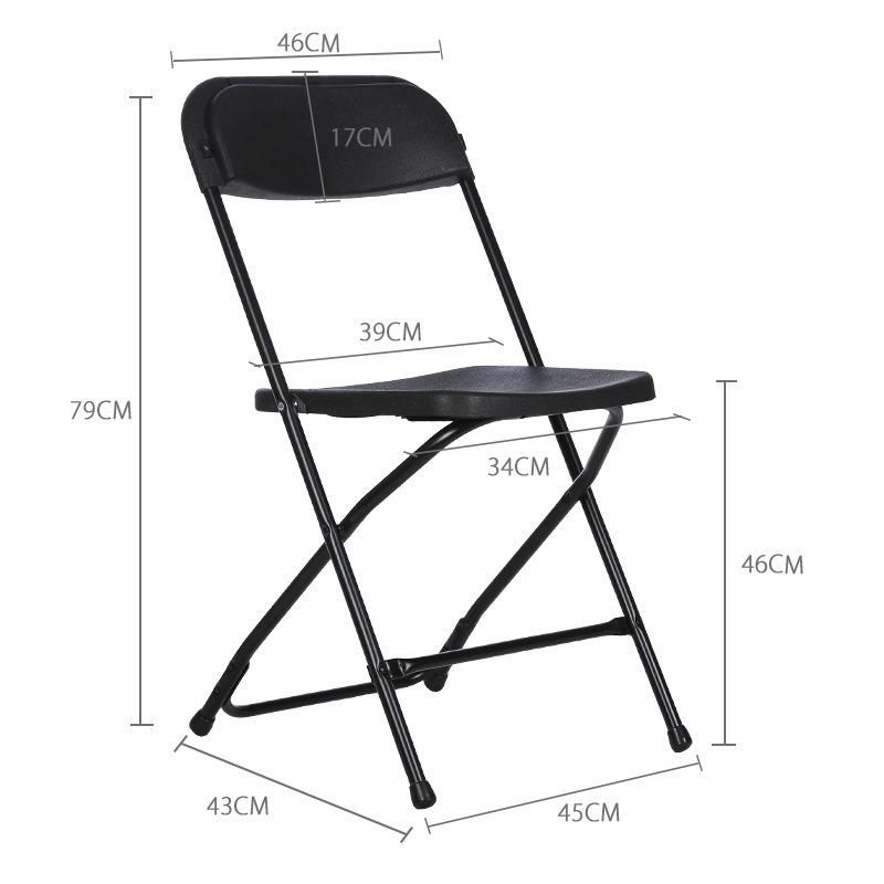 Outdoor PP Easy Carring Iron Frame Plastic Folding Chair with Armrest