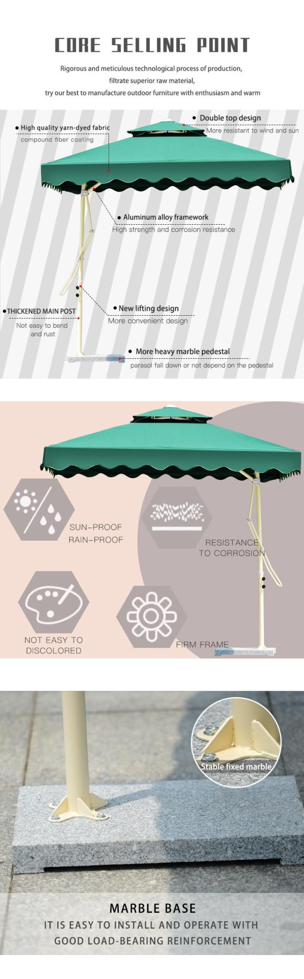 Outdoor Garden Umbrella Wrench Umbrella Big Sun Patio Umbrella
