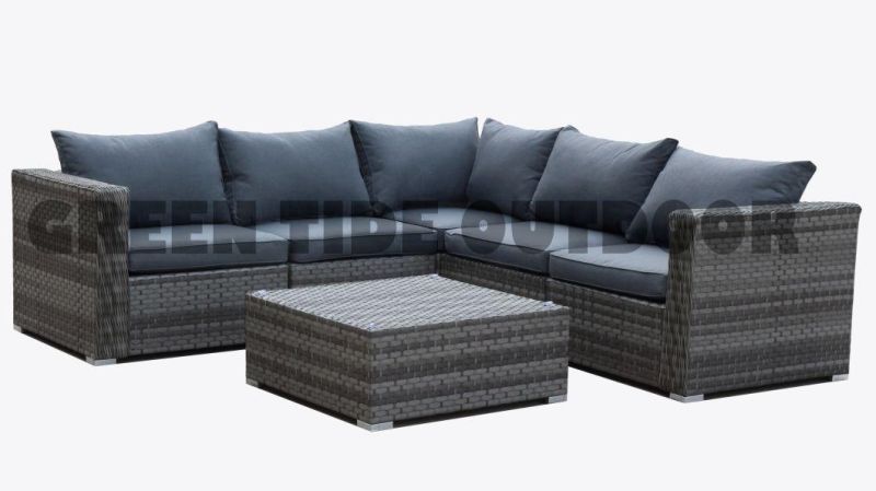 Outdoor Garden Patio Furniture Rattan Wicker Sofa Set 6PCS