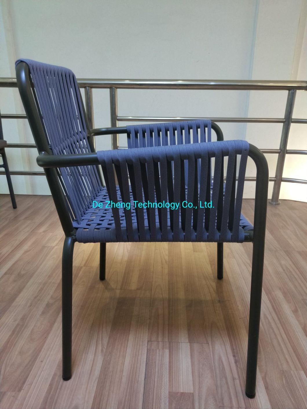 Latest Leisure Waterproof Bistro Terrace Woven Rope Hilton Aluminium Outdoor Furniture