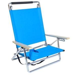 Deluxe 5 Positions Lay Flat Aluminum Beach Chair with Cup Holder Foldable Beach Chair