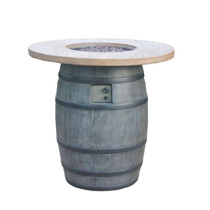 Heating Fire Oak Bucket Concrete Fire Pit Garden Table