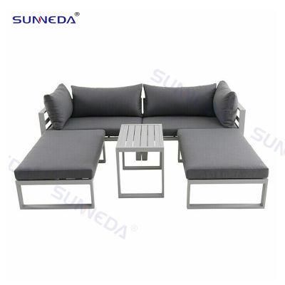 Courtyard Aluminum Frame Outdoor Sofa Bed Garden Lounge