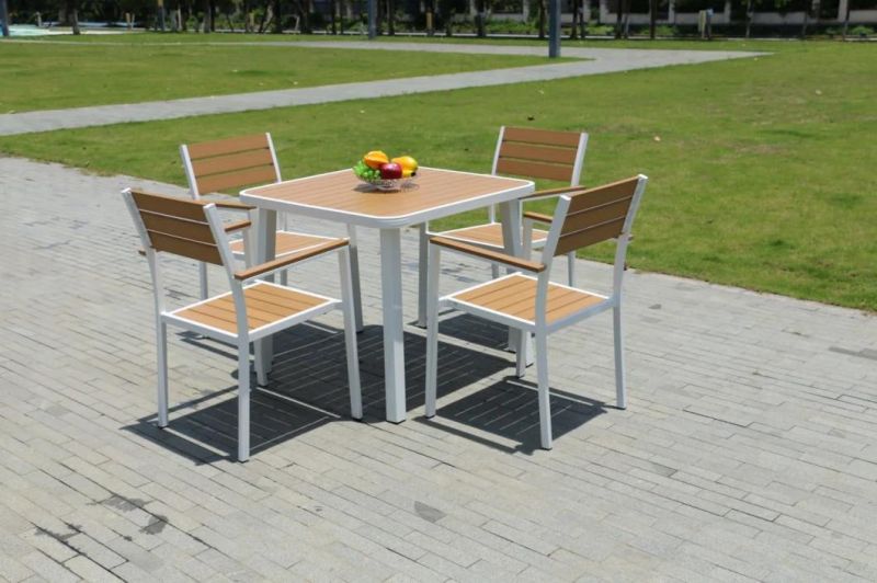 Outdoor Garden Restaurant Aluminium Timber Dining Tables