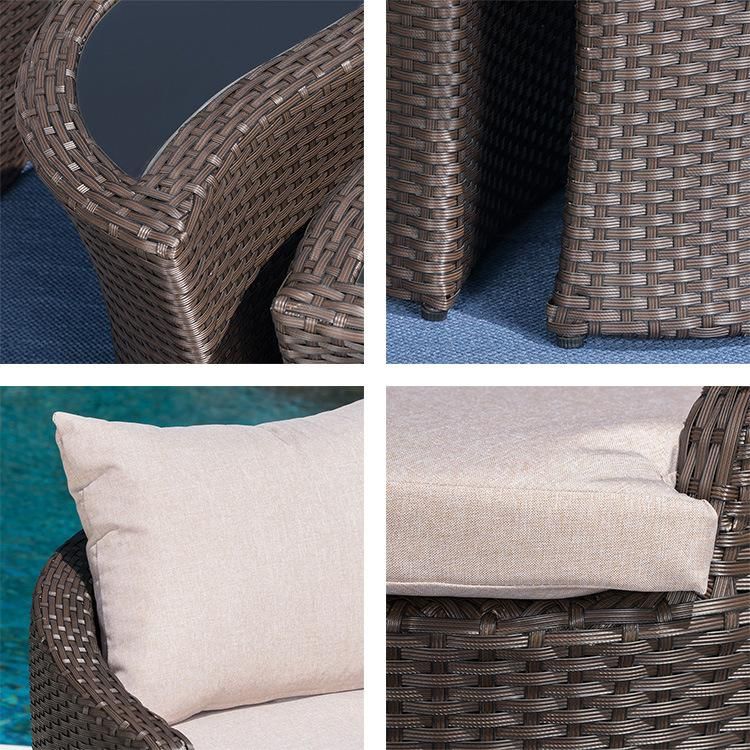 All-Weather Wicker Furniture Patio Chair Set with Side Table