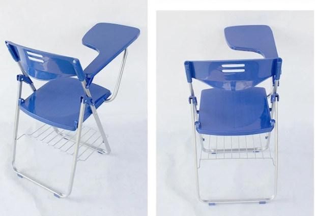 China Wholesale Cheap Plastic Chair Users with Writing Board Folding Chair