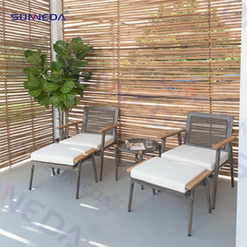 Patio Chair with Teak Wood Two Side and High Density Cotton Seat