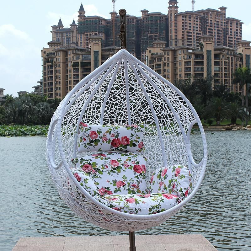 Best Design Headrest Outdoor Garden Wicker Ratten Hanging Swing Chair