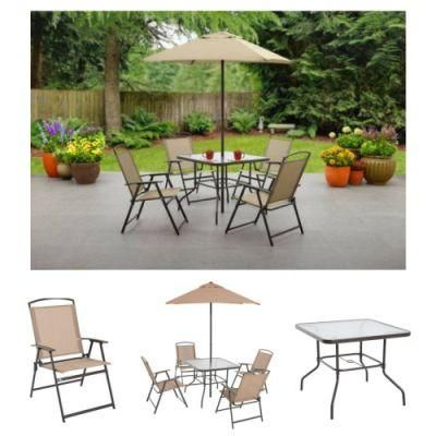 6-Piece Folding Dining Set by Mainstays, Patio Table, Patio Folding Chair, Patio Umbrella, Patio Dining Set, Outdoor Decorations, Outdoor Dining Set