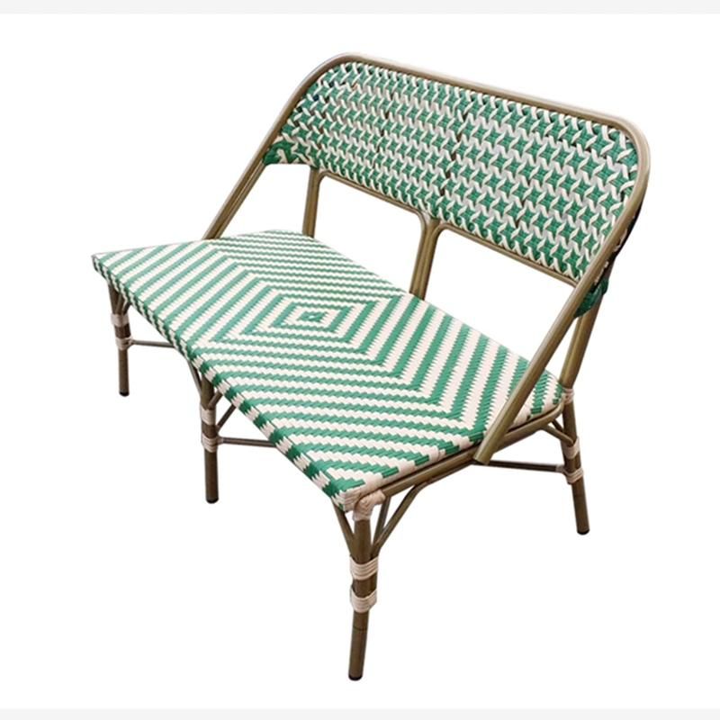Frame Outdoor Rattan Bench Bistro Long Dining Chair (SP-OC522) High Quality Aluminum Garden Chair Outdoor Furniture Metal Steel