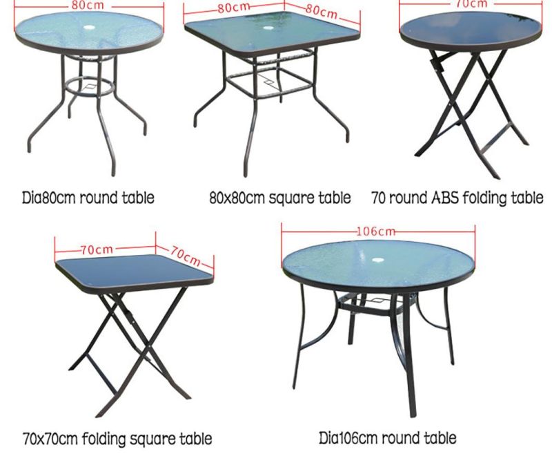 Outdoor Garden Furniture Camping Metal Party Event Banquet Outdoor Beach Reataurant Modern Dining Folding Tempered Glass Square Table for Hotel Furniture