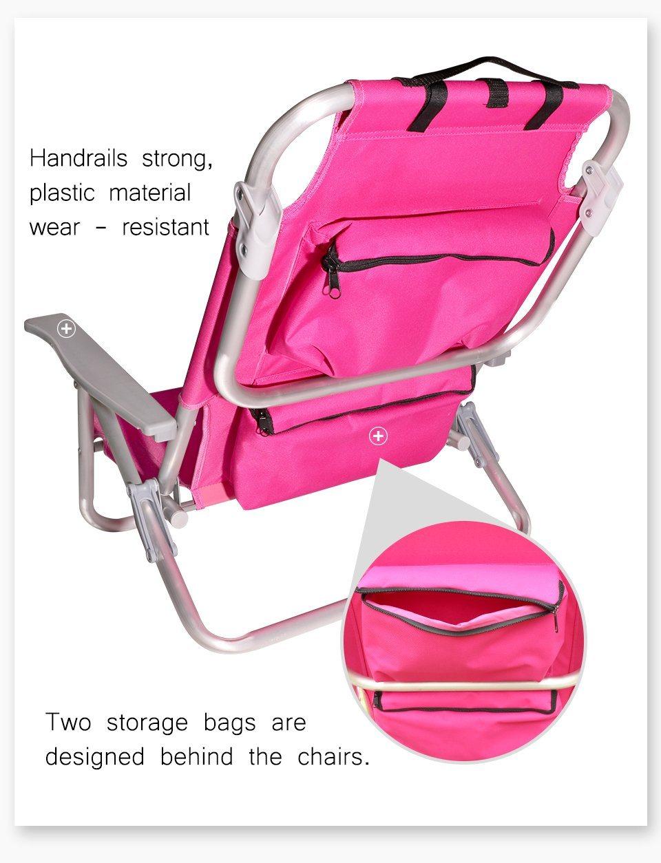Folding Beach Chair Ultralight with Backrest Armchair Hiking Camping Picnic Foldable Chaise Outdoor Furniture Recline or Lay
