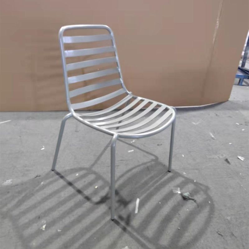 Stackable Commerical Furniture Restaurtant Cafe Outdoor Coffee Shop Cafe Aluminium Frame Dining Chair
