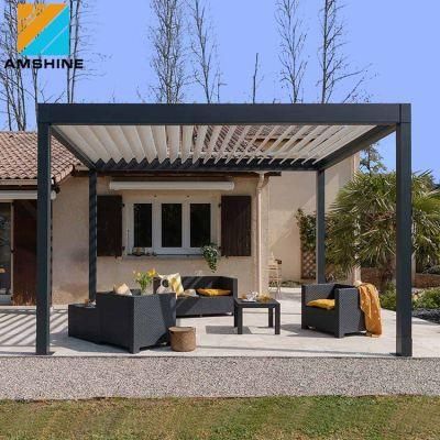 Modern Waterproof Louver Roof System Kits Gazebo Garden Bioclimatic Outdoor Aluminium Pergola